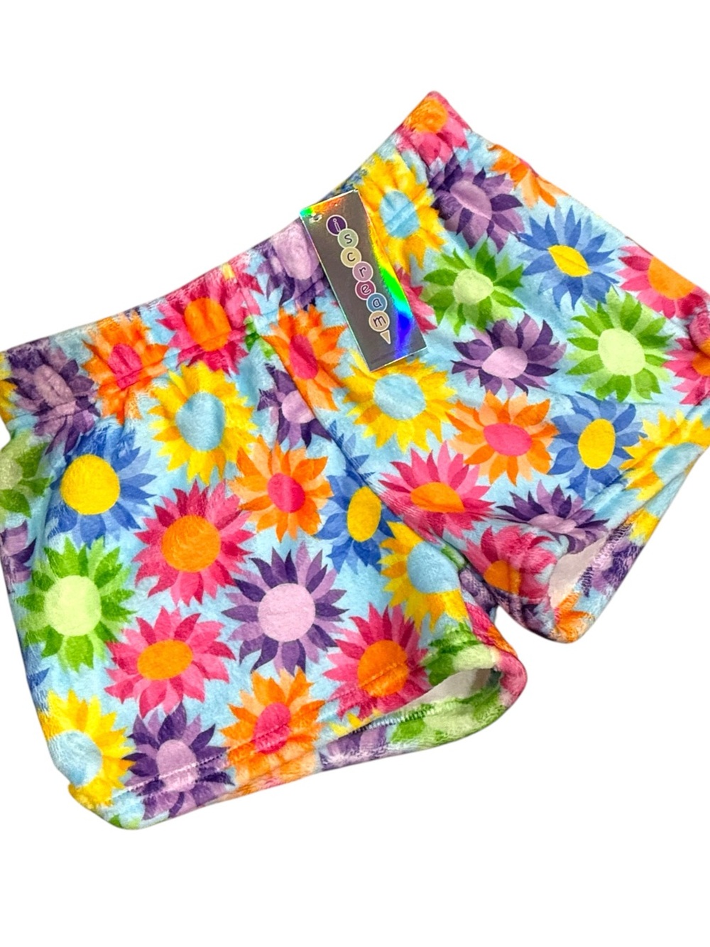Iscream Colorful Sunflower Plush Shorts Girls NWT Soft Cozy Sizes XS, L